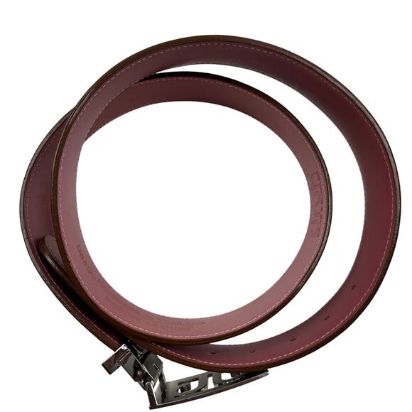 Druh Cognac Pebbled Full Grain Leather Adjustable Golf Belt Silver Buckle Men's - Picture 5 of 9